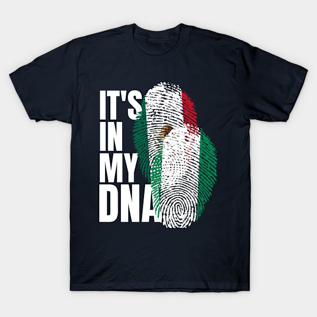 Nigerian And Mexican Mix Heritage DNA Flag T-Shirt by Just Rep It!!